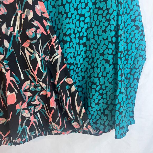 Allison Joy Color Block Deep Vneck Boho Maximalist Blouse Size MD Colorful Bold - Picture 4 of 9